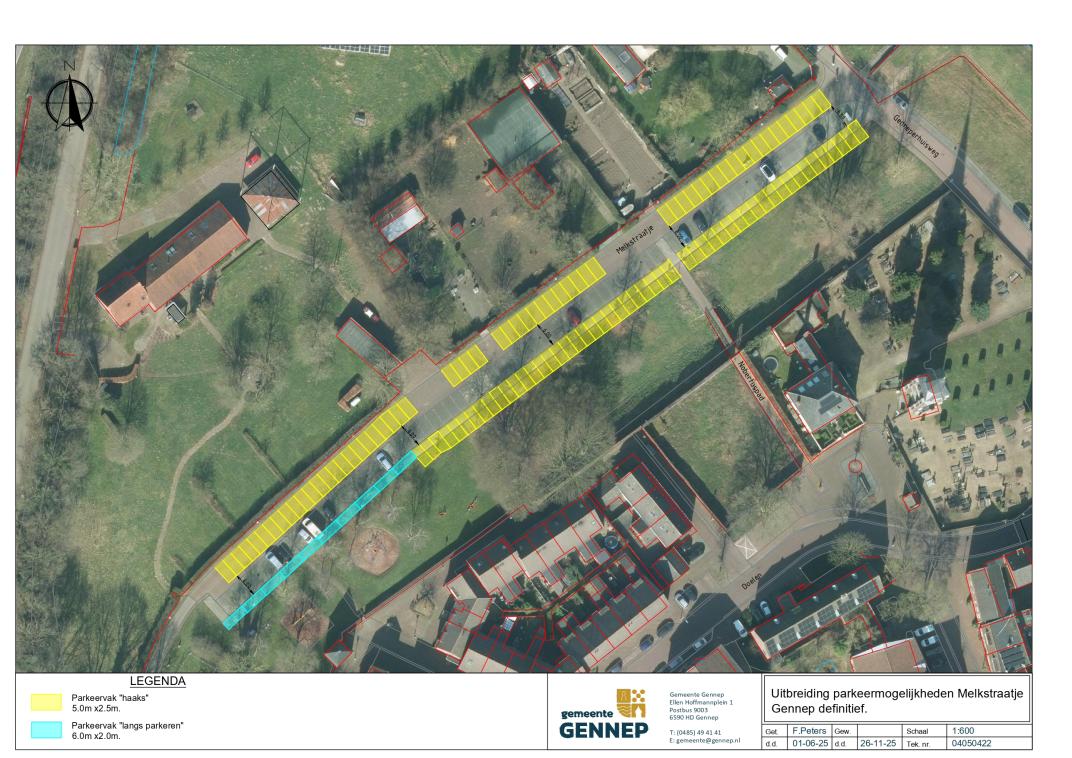 Schets nieuwe situatie Melkstraatje