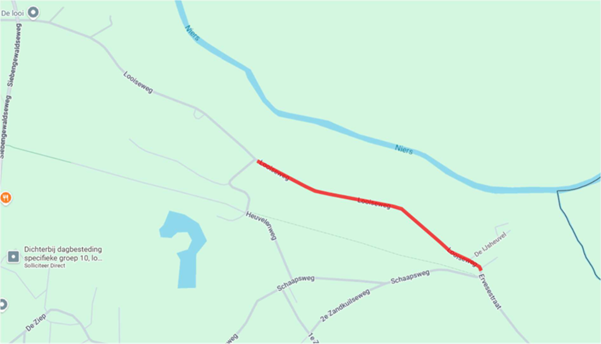 Kaartje werkzaamheden Looijseweg