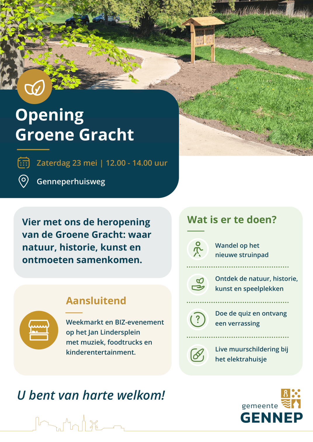 Flyer voor opening groene gracht
