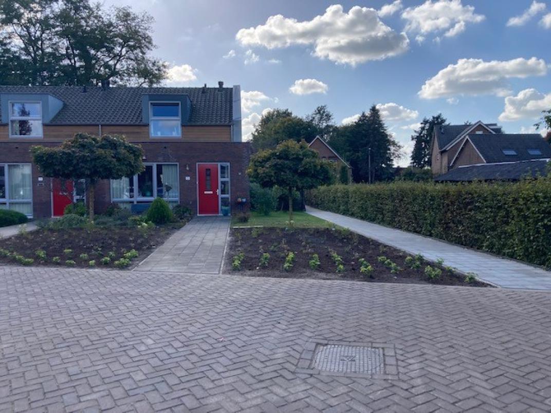 Vooraanzicht woningen De Kaar